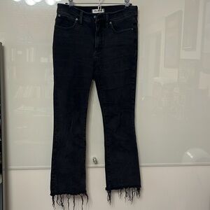 Madewell Cali Demi-Boot Raw Hem Jean - Black